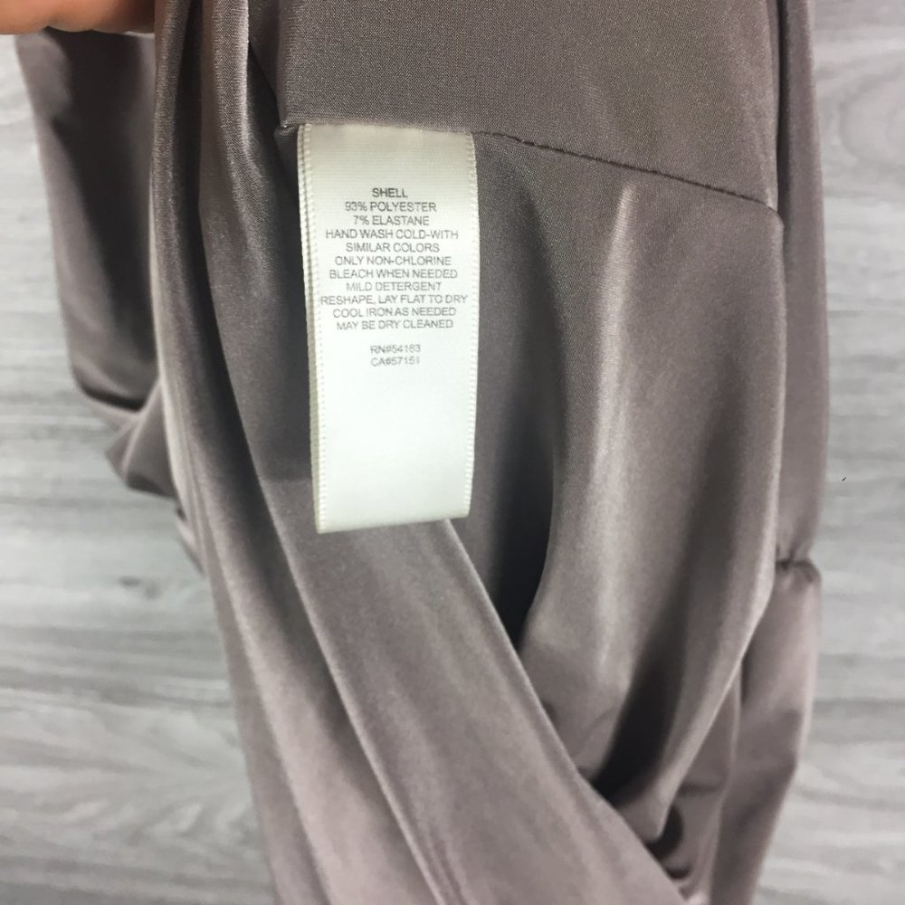 ELIZA J Ruched One-shoulder Dress In Taupe - Picture 6 of 6